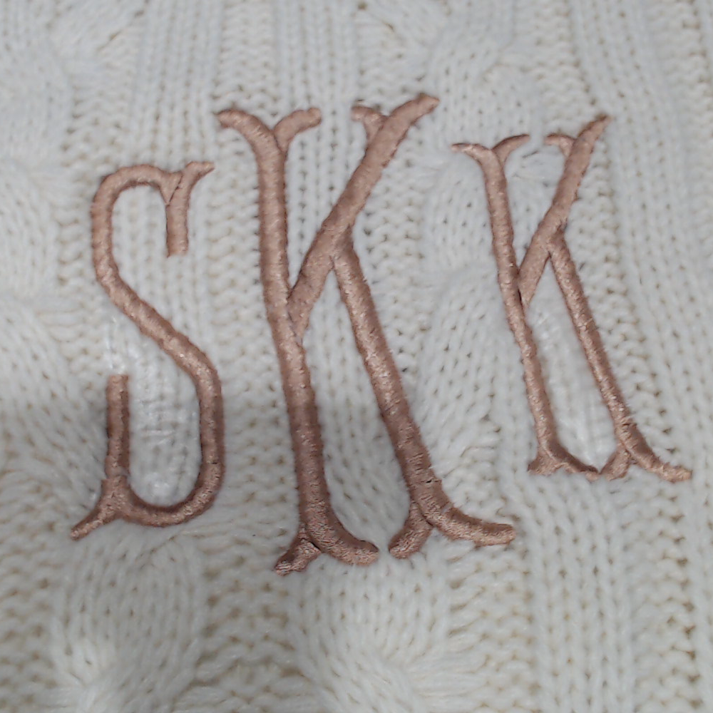 BLOOPER ACCESSORY: Monogrammed Cable Knit Pillow Sham