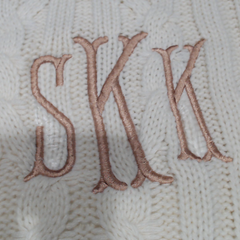 BLOOPER ACCESSORY: Monogrammed Cable Knit Pillow Sham
