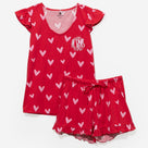 Monogrammed Ruffle Pajamas | Red Hot Hearts