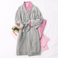 monogrammed full length plush robe with softspun pajamas