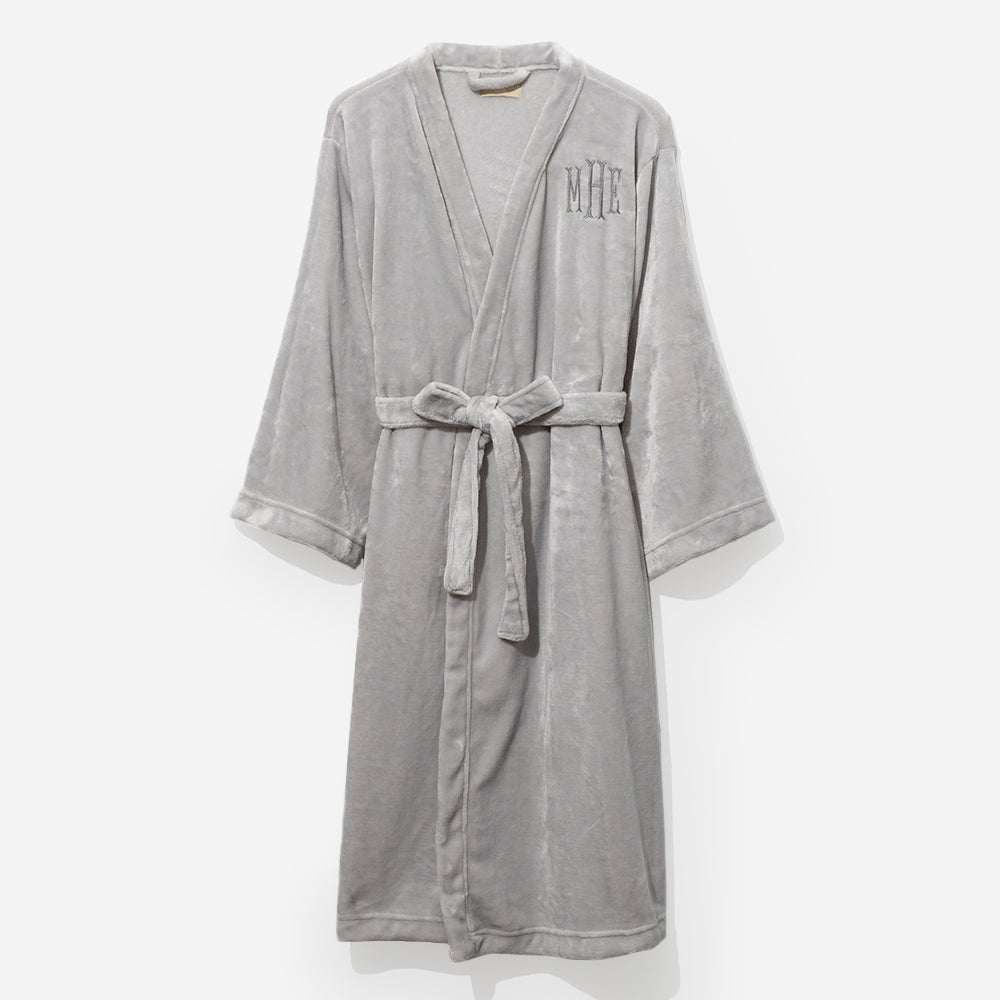 monogrammed full length plush robe