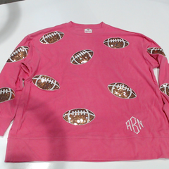 BLOOPER CLOTHING: Monogrammed Sequin Sports Sweatshirt