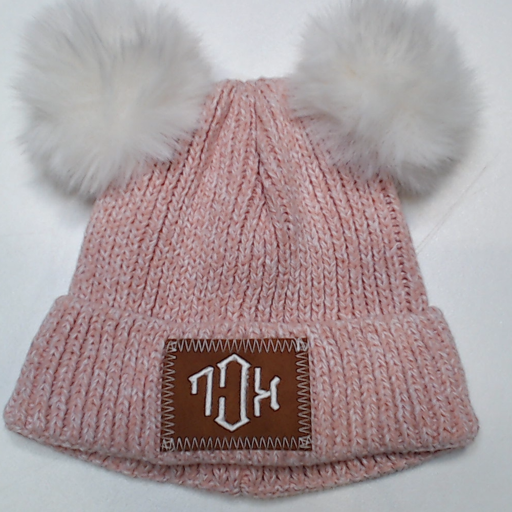 BLOOPER KIDS: Monogrammed Kids Pom Pom Beanie