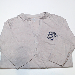 BLOOPER CLOTHING: Monogrammed Henley