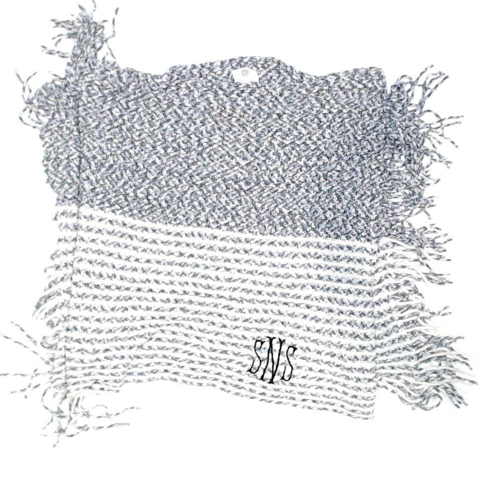 BLOOPER CLOTHING: Monogrammed Striped Chenille Poncho