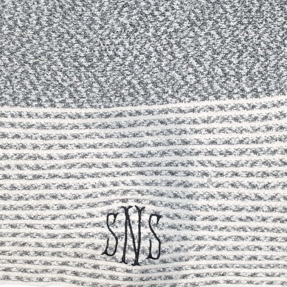BLOOPER CLOTHING: Monogrammed Striped Chenille Poncho