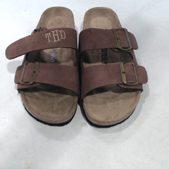 BLOOPER SHOES: Monogrammed Double Strap Sandals