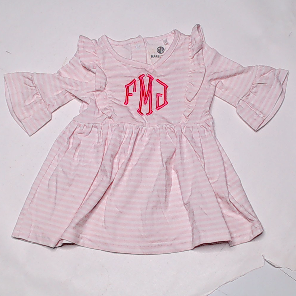 BLOOPER KIDS: Monogrammed Kids Ruffle Dress