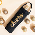 black wine gift bag flatlay