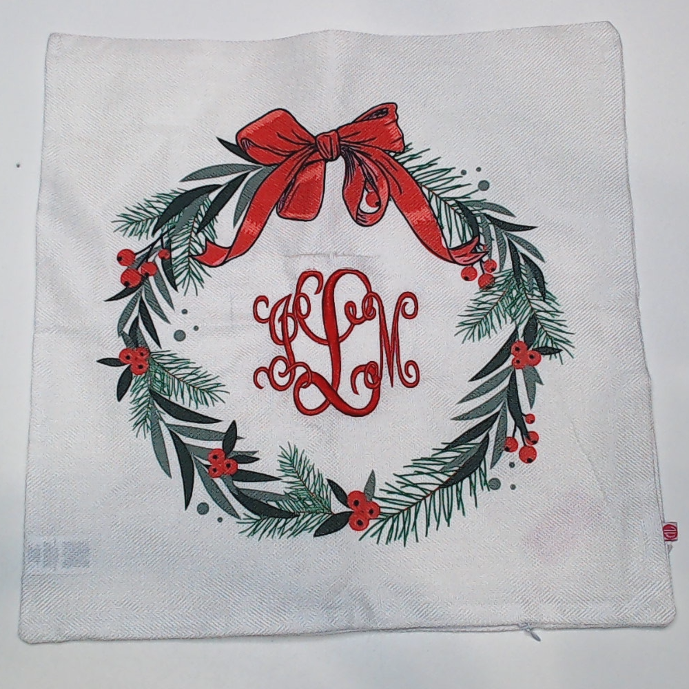 BLOOPER ACCESSORY: Monogrammed Christmas Pillow Sham
