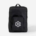 monogrammed packable backpack in black