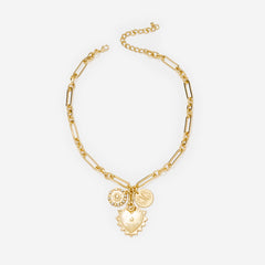 Monogrammed Sun Heart Necklace