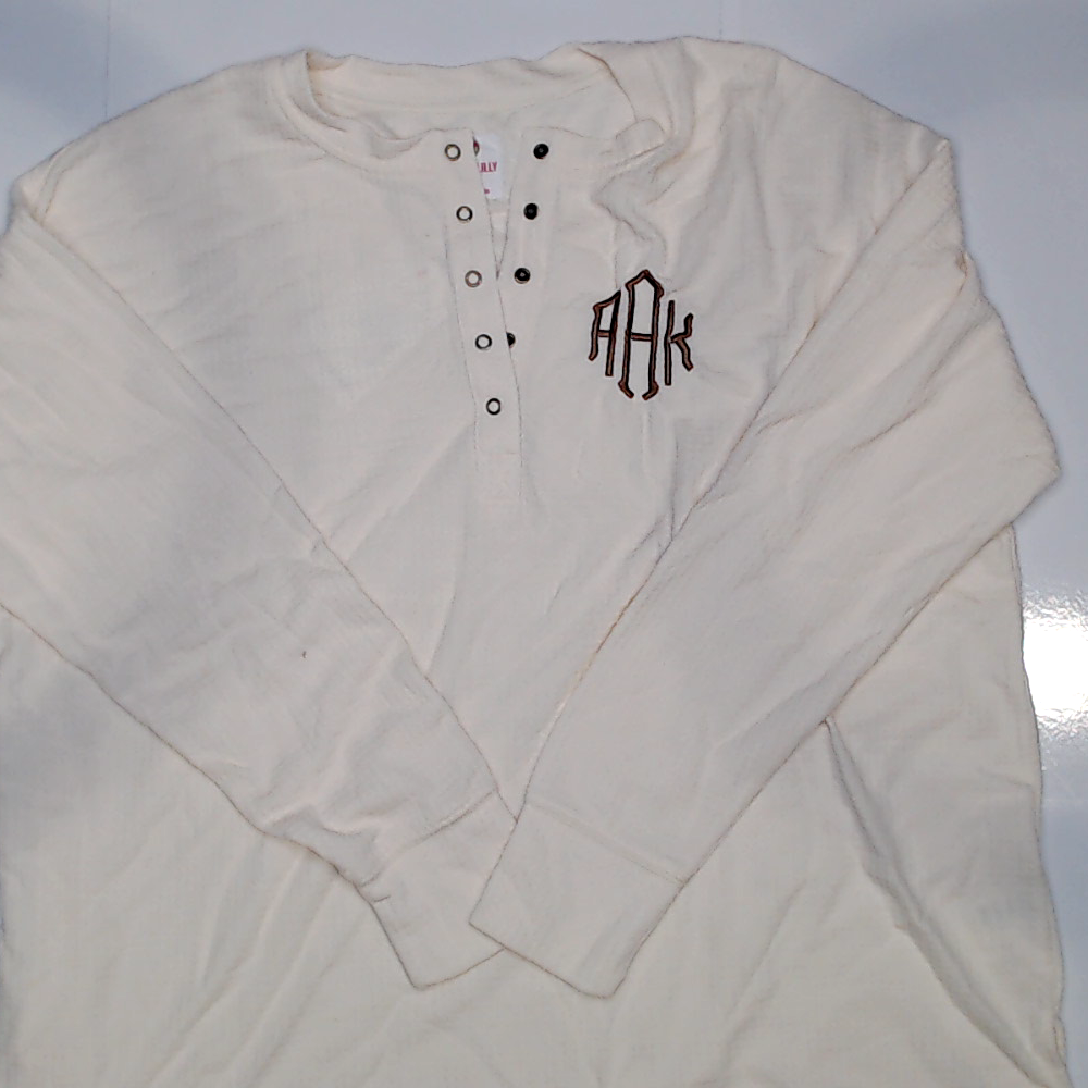 BLOOPER CLOTHING: Monogrammed Waffle Henley Tunic