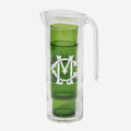 monogrammed acrylic pitcher with nesting cups in green