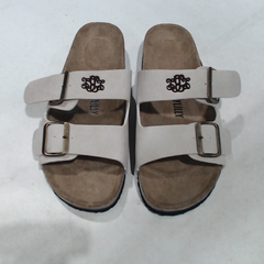 BLOOPER SHOES: Monogrammed Double Strap Sandals