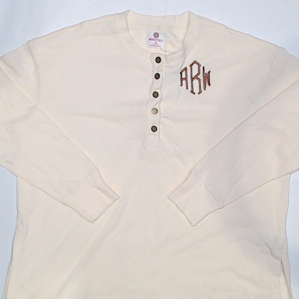 BLOOPER CLOTHING: Monogrammed Waffle Henley Tunic