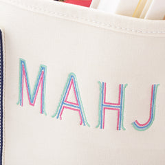 mahjong large canvas tote detail shot