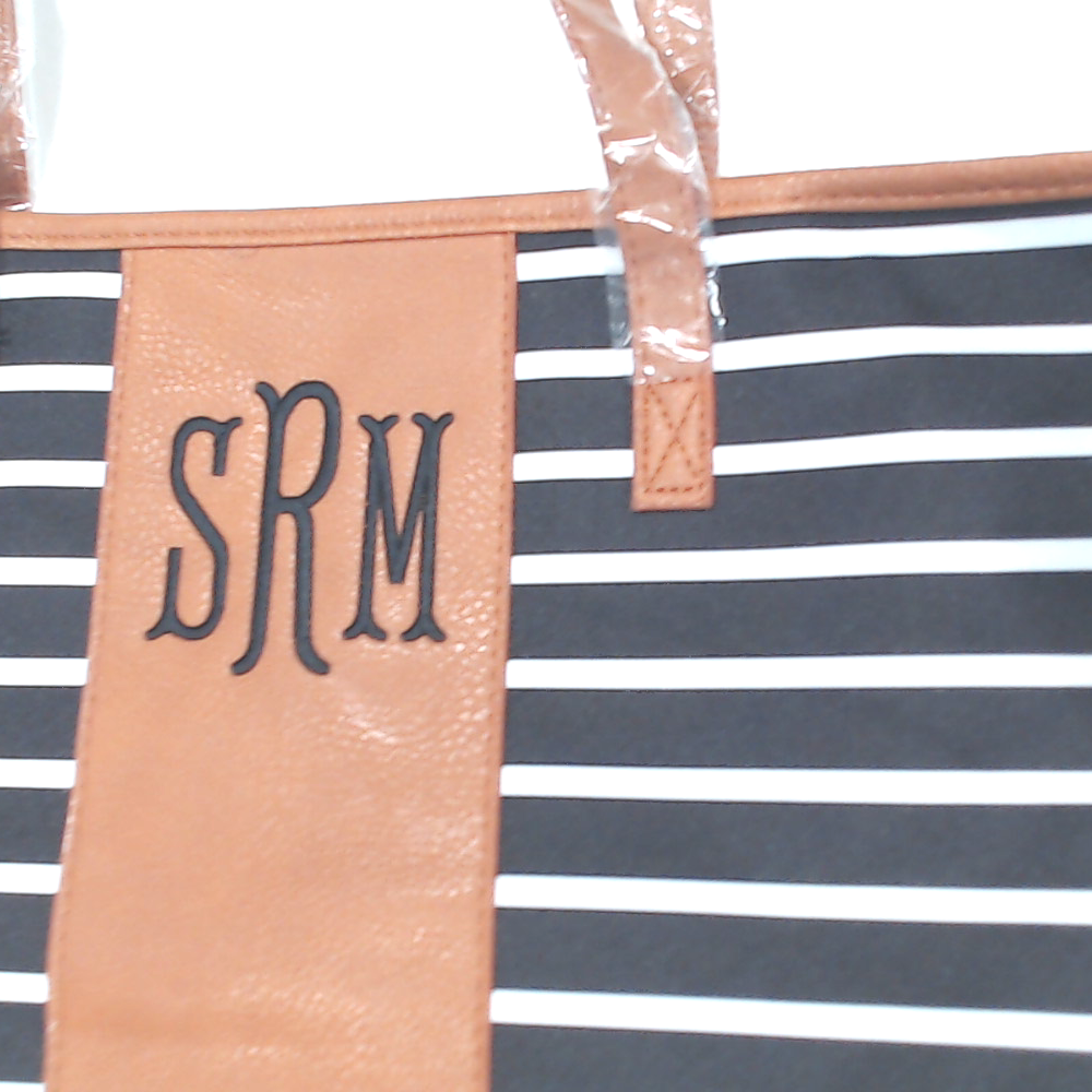 BLOOPER BAG: Monogrammed Striped Tote Bag