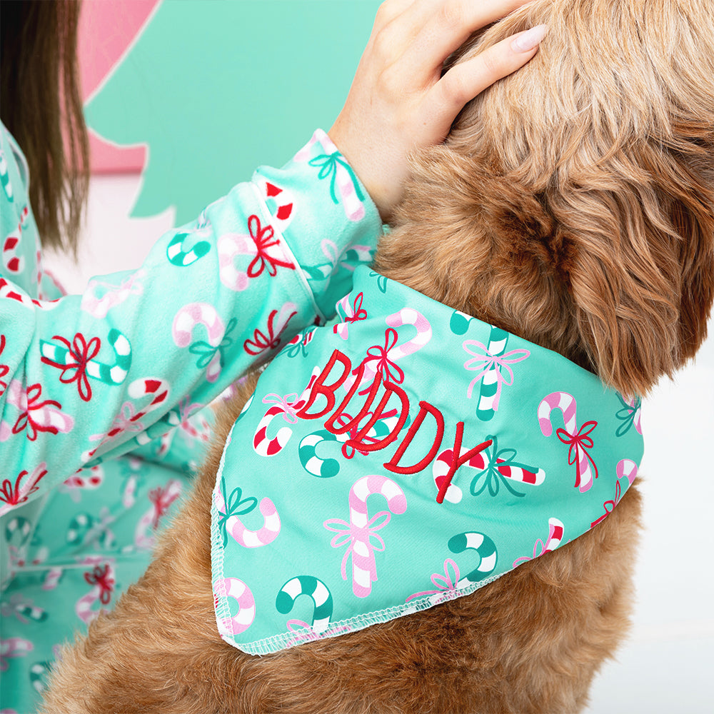 merry mint dog bandana up close