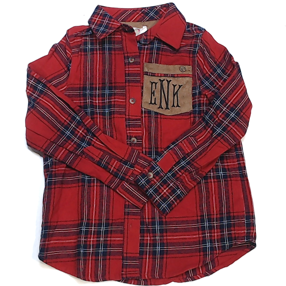 BLOOPER KIDS: Monogrammed Kids Plaid Layering Tunic