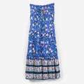 midi skirt in blue floral on a white bacground