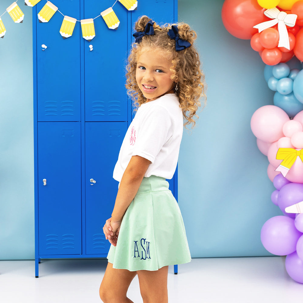 Mint girls twirl skort on jaxi side view
