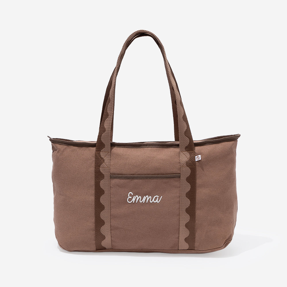 Monogrammed Anywhere Tote Bag | Mocha