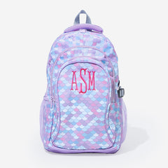 monogrammed backpack in mermaid magic
