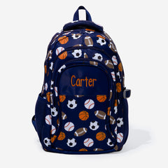 monogrammed backpack in sports ball 