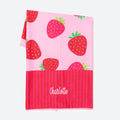 monogrammed beach towel in strawberries