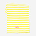 monogrammed yellow and white striped beach towel