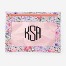 Monogrammed Binder Pencil Pouch | Coral Floral