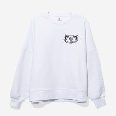 monogrammed bow football sweatshirt in white