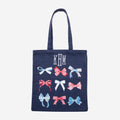 monogrammed bow tote in americana bows