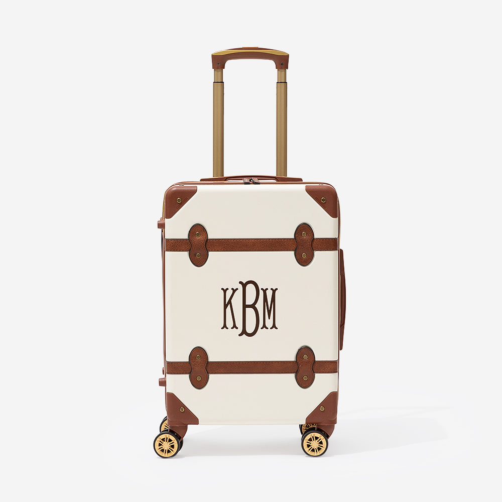 monogrammed carry on vintage suitcase updated FA26