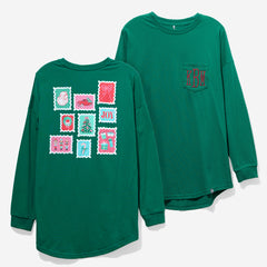 monogrammed christmas t-shirt in green