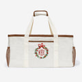 monogrammed christmas wire top extra large tote 