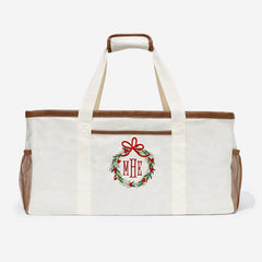 monogrammed christmas wire top extra large tote 