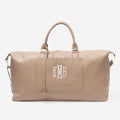 monogrammed classic scallop weekender in taupe