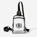 Monogrammed Clear Sling Bag | Black
