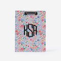 monogrammed clipboard in coral floral