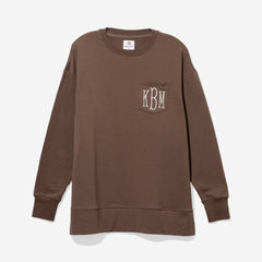 monogrammed crewneck sweatshirt in brown