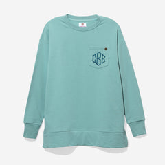 monogrammed crewneck sweatshirt in mist