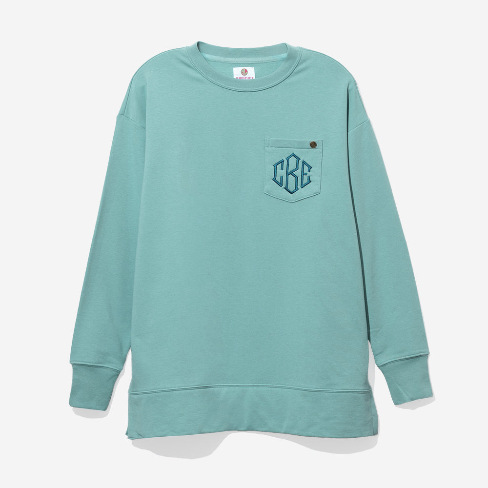 monogrammed crewneck sweatshirt in mist
