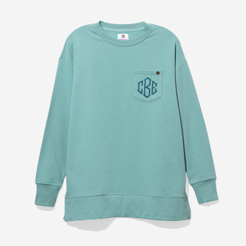 monogrammed crewneck sweatshirt in mist