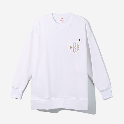 monogrammed crewneck sweatshirt in white new