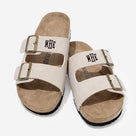 Monogrammed Double Strap Sandals | Tan