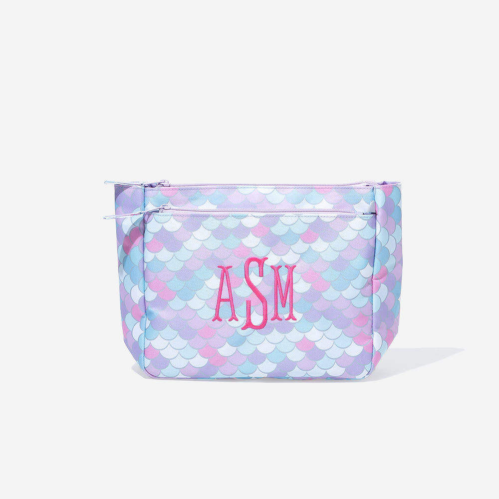 Monogrammed essentials pouch in mermaid magic
