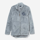 Monogrammed Fleece Full Zip Jacket | Light Gray
