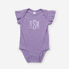 Monogrammed Flutter Sleeve Bodysuit | Lavender